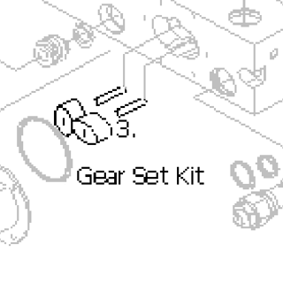 3. - Gear Set Kit - Ryton Standard Flow(2 x Gears, 2 x Posts & 1 x 'O' Ring)