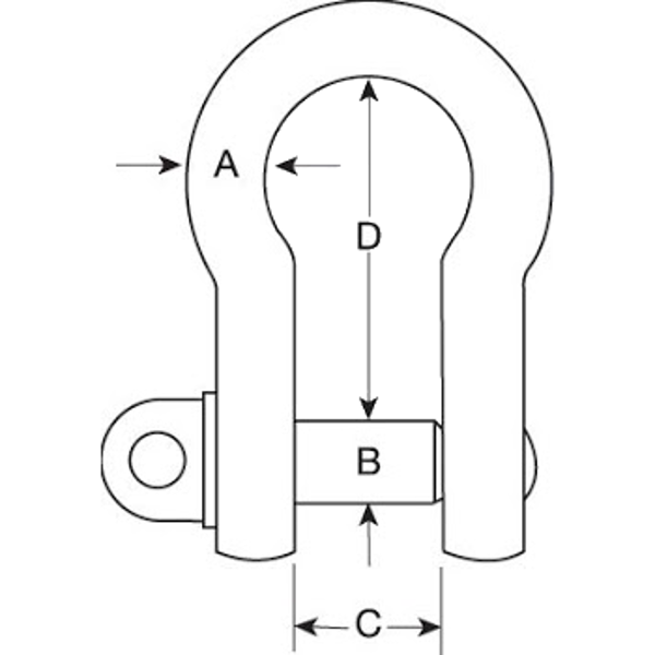 Picture of Stainless Steel Commercial Screw Pin Bow Shackle - SSBS