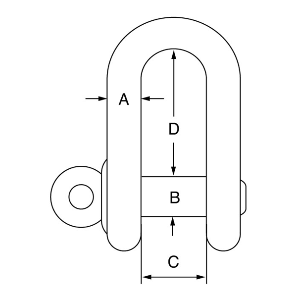 Picture of Stainless Steel Commercial Screw Pin Dee Shackle - SSDS