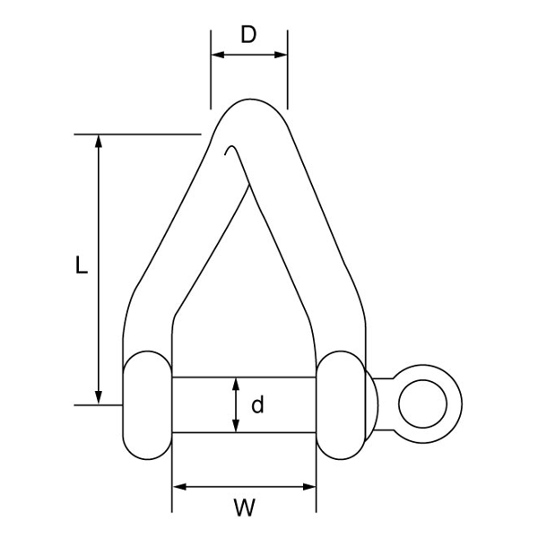 Picture of Stainless Steel Twisted Shackle - SSTS