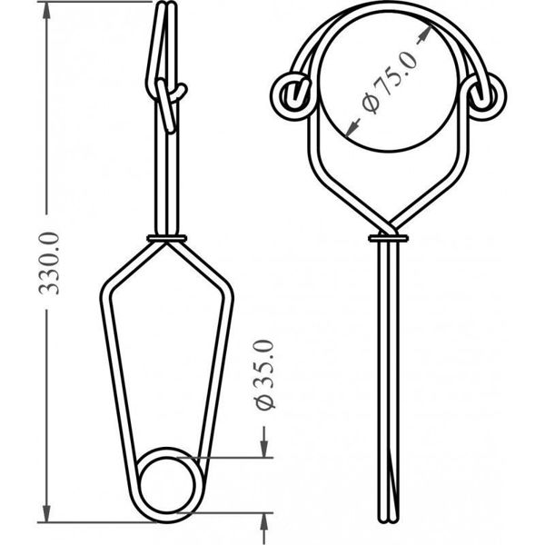 Kratos FA 50 211 75 Stainless Steel Double Action Anchorage Hook