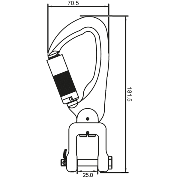 Kratos FA 50 228 18B Aluminium Quarter Turn Clevis Swivel Keylock Hook