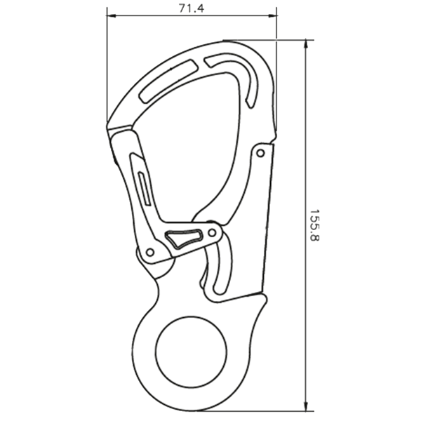 Kratos FA 50 229 25B Aluminium Double Action Keylock Hook