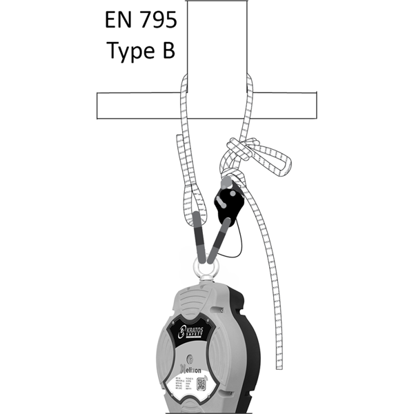 Kratos FA 40 906 100 Work Positioning 12mm Kernmantle Rope Adjustable Lanyard