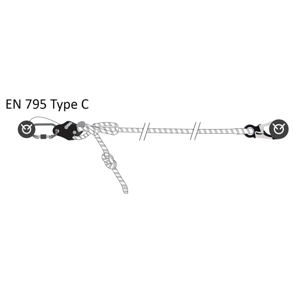 Kratos FA 40 906 100 Work Positioning 12mm Kernmantle Rope Adjustable Lanyard