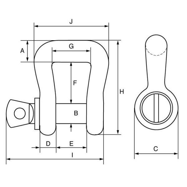 Picture of Green Pin® Grade 8 Web Sling Shackle with Screw Collar Pin