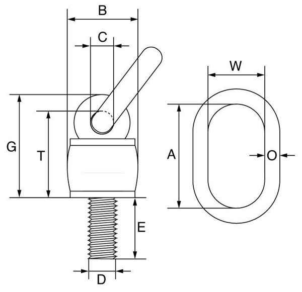 Picture of GTLifting  G80SLP Grade 80 Swivel Lifting Eye Bolt with Ring