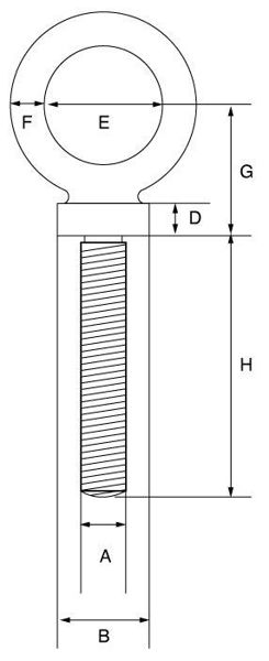 Picture of GT Lifting Long Shank Dynamo Eyebolts Mectric Thread