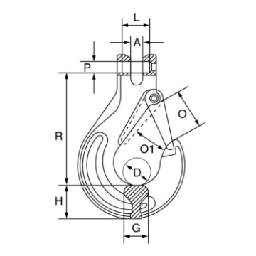 Picture of Grade 8 Clevis Sling Hook c/w Safety Catch