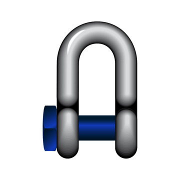 Picture of GT Blue Pin Grade 6 Square Head Dee Shackle