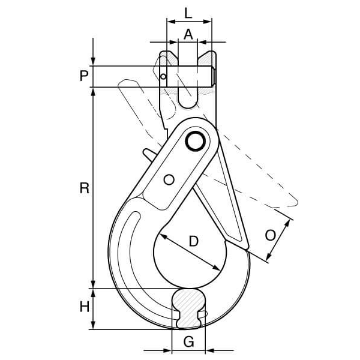 Picture of Grade 8 Clevis Self Locking Hook - G8CSLH