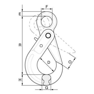 Picture of Grade 8 Eye Self Locking Hook - G8ESLH6