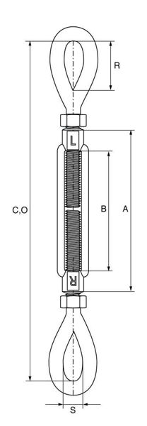 Picture of Galvanised Drop Forged Turnbuckles Eye - Eye