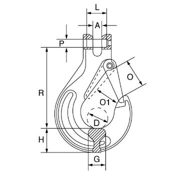 Picture of Grade 10 Clevis Sling Hook c/w Safety Catch