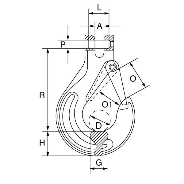 Picture of Grade 10 Clevis Sling Hook c/w Safety Catch