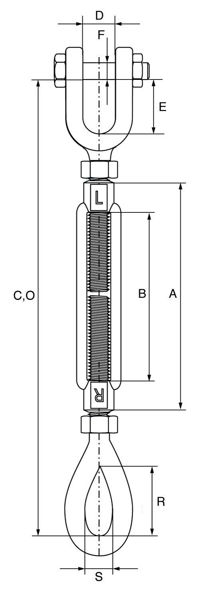 Picture of Turnbuckle Jaw/Eye - US Style