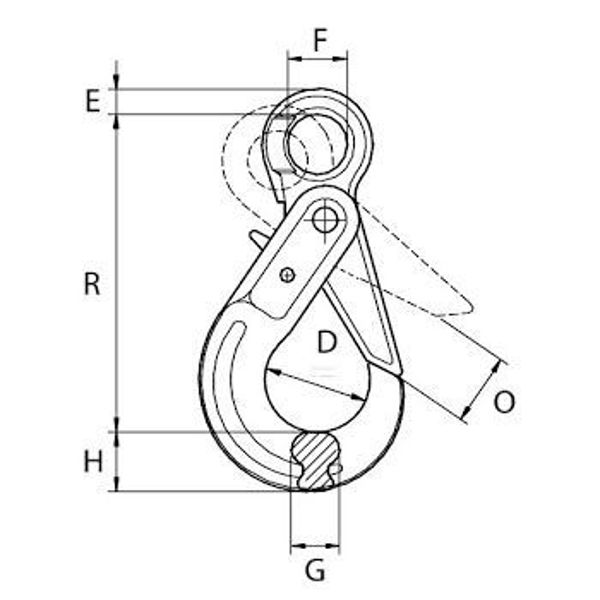 Picture of Grade 10 Eye Self Locking Hook – G10ESLH