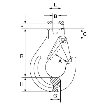 Picture of Grade 6 Clevis Sling Hook c/w Safety Catch