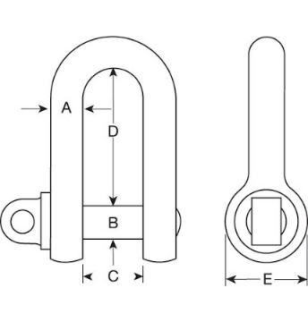 Picture of Grade 6 Dee Shackle with Screw Collar Pin