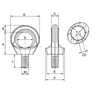 Picture of Grade 6 Cartec Stainless Steel Rotating Eyebolt