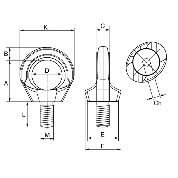 Picture of Grade 6 Cartec Stainless Steel Rotating Eyebolt