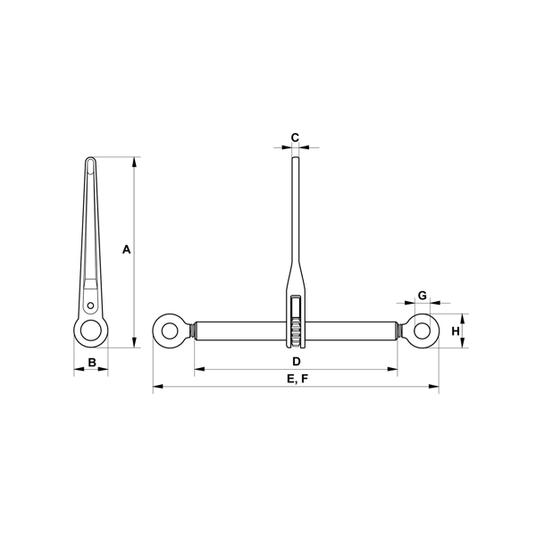 Picture of Green Pin Tycan® Grade 10 Ratchet Loadbinder – P-7180