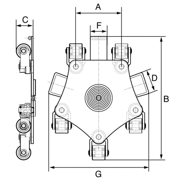 Picture of GT Viper 360° Rotating Machinery Moving Skate 4T – VRS4