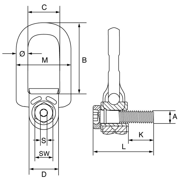 Picture of GT Grade 80 GT Cobra Swivel Hoist Ring