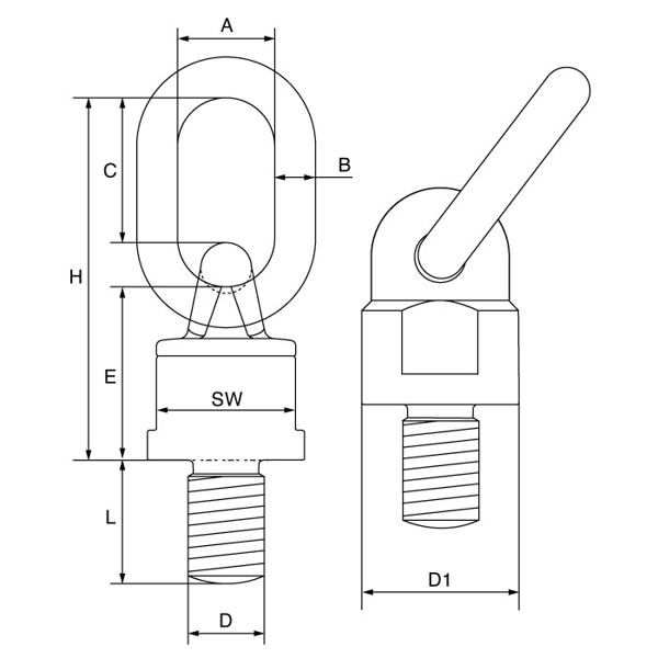 Picture of GT Cartec Grade 10 Swivel Eyebolt with Ring