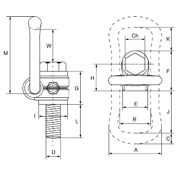 Picture of Grade 10 Cartec Rotating Eyebolt with Clamp