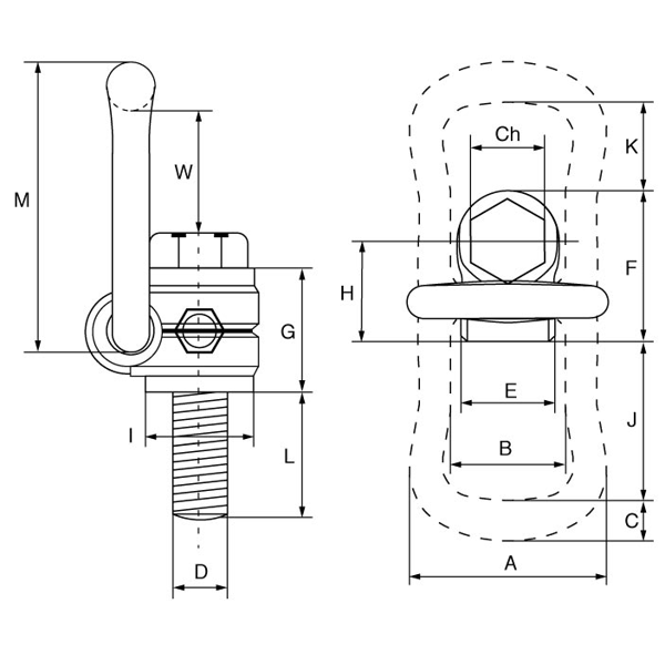 Picture of Grade 10 Cartec Rotating Eyebolt with Clamp