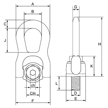 Picture of GT Cartec Grade 10 Heavy Lift Swivel Hoist Ring