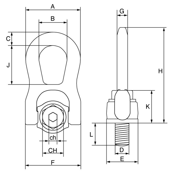 Picture of GT Cartec Grade 10 Heavy Lift Swivel Hoist Ring