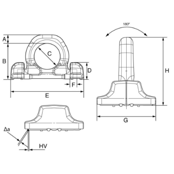 Picture of GT Cartec Grade 10  Double Base Weld-on Lashing Ring – 821X