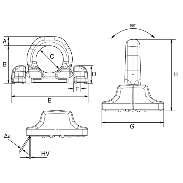 Picture of GT Cartec Grade 10  Double Base Weld-on Lashing Ring – 821X