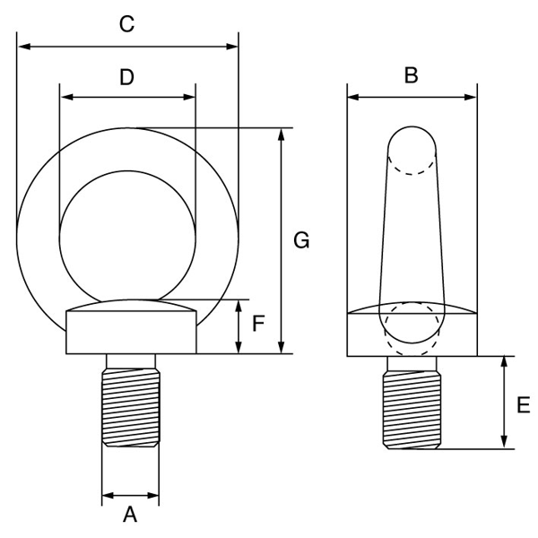 Picture of GT Lifting  EBDIN Eyebolts Meet the WLL Requirements of DIN 580