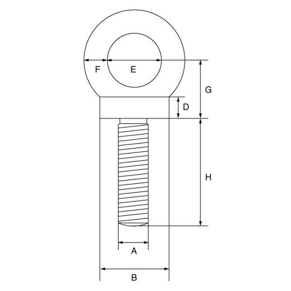 Picture of GT Lifting EBCLSM Long Shank Collared Eyebolts Metric Thread