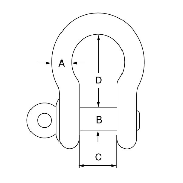 Picture of GT Stainless Steel Load Rated Screw Collar Pin Bow Shackle