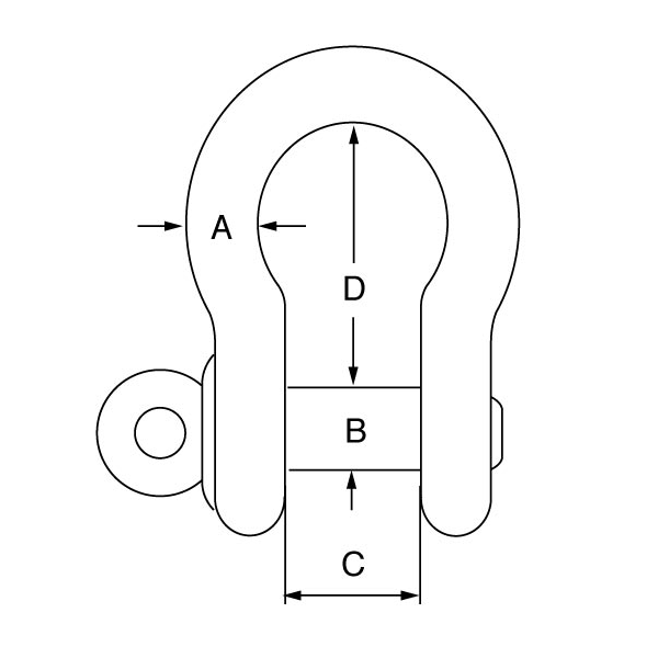 Picture of GT Stainless Steel Load Rated Screw Collar Pin Bow Shackle