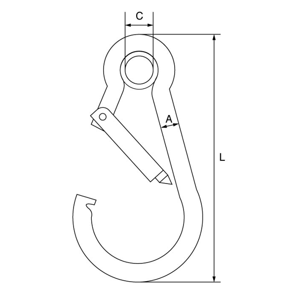 Picture of GT Stainless Steel Carbine Hook with Eyelet