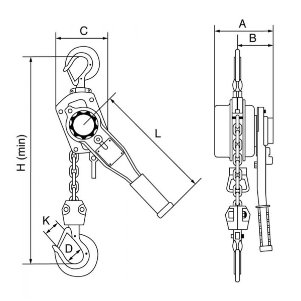 Picture of GT Viper Lever Hoist - VLH0.25T1.5