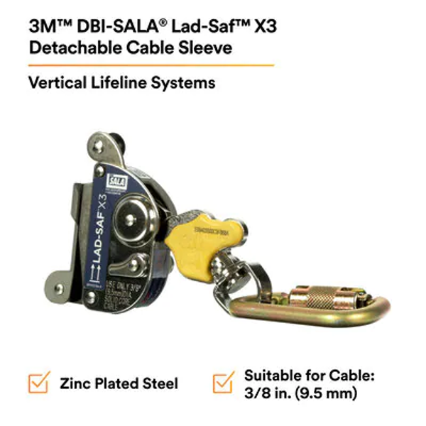 Picture of DBI-SALA 6160054 Lad-Saf X 3 Detachable Cable Sleeve Traveller