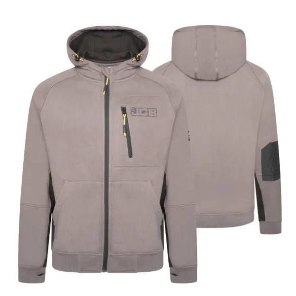 JCB Trade Grey Zip Thru Hoodie