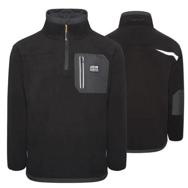 JCB Trade Heavyweight 1/4 Zip Tech Fleece, Black