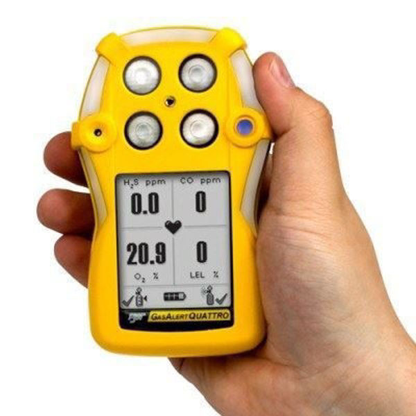 Picture of BW QT-00HM-R-Y-UK Gas Alert Quattro Multi Gas Personal Detector
